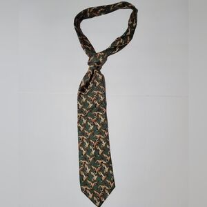 Tie Rack Hydro Green With Mallards AOP Mens Preppy Novelty Tie